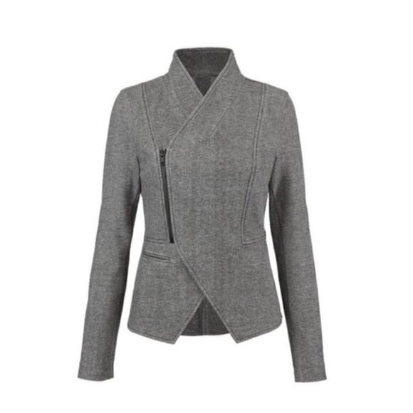 Cabi Womens Asymmetrical Zip Up Moto Jacket Size XS Gray Short Career Casual. - Picture 2 of 12